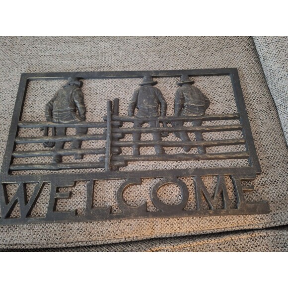 Cowboys Rodeo Cut‎ out Cast Iron Metal Wall Hanging Silhouette Equestrian Decor - Picture 3 of 6